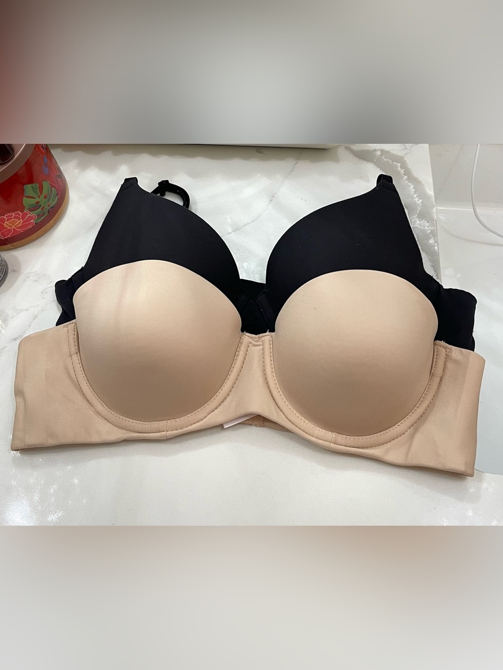 Auden Black and Nude Seamless Molded Bra